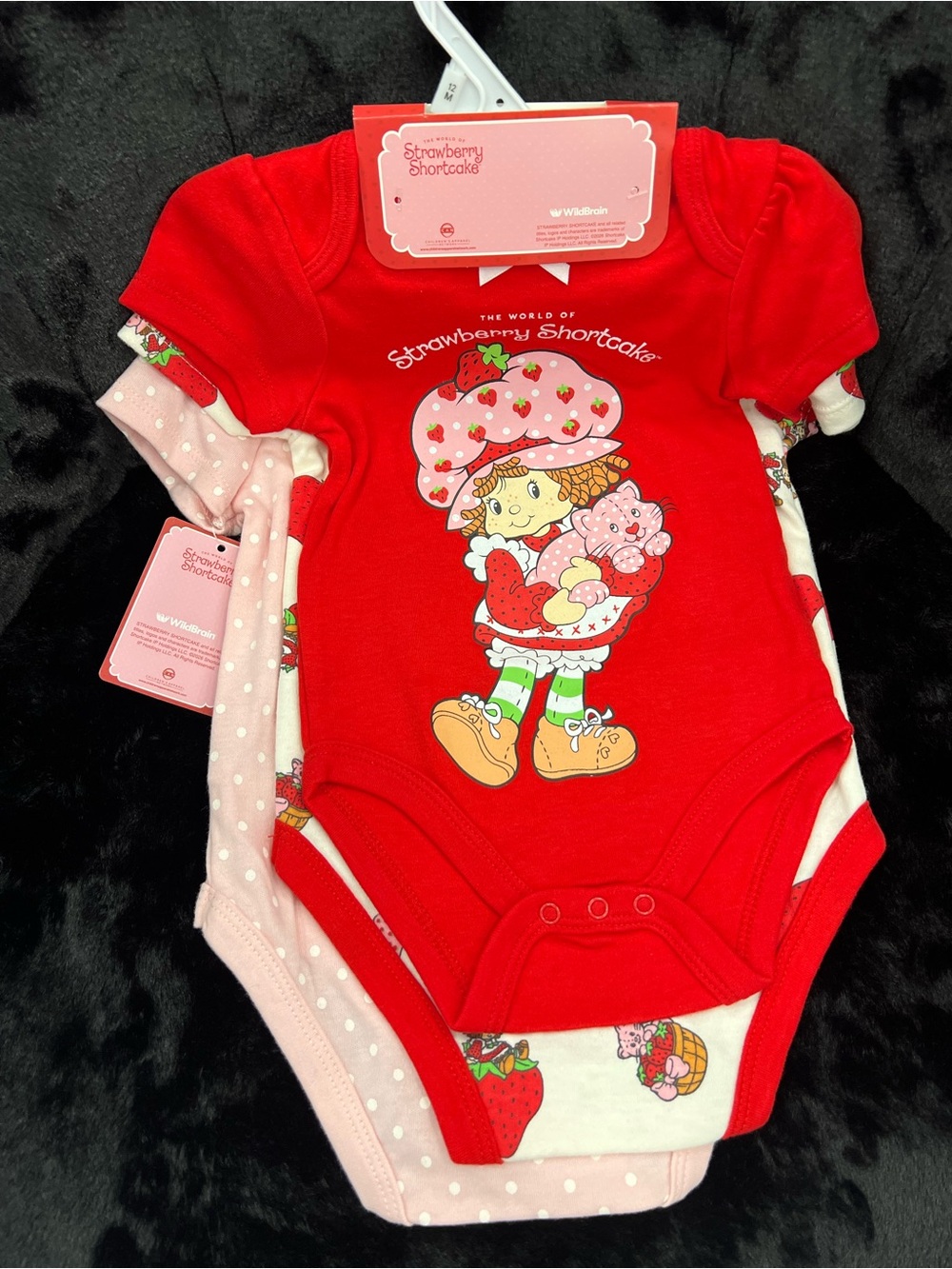 Strawberry Shortcake 12mo Baby Bodysuit Set